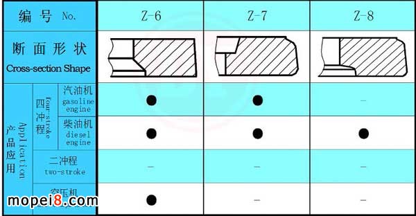 東亞活塞環(huán)產(chǎn)品截面圖