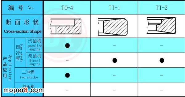 東亞活塞環(huán)產(chǎn)品截面圖