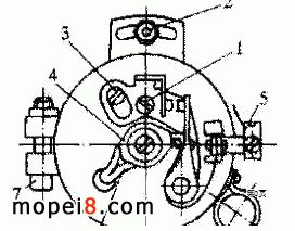 長江750D摩托車分電器的結構圖